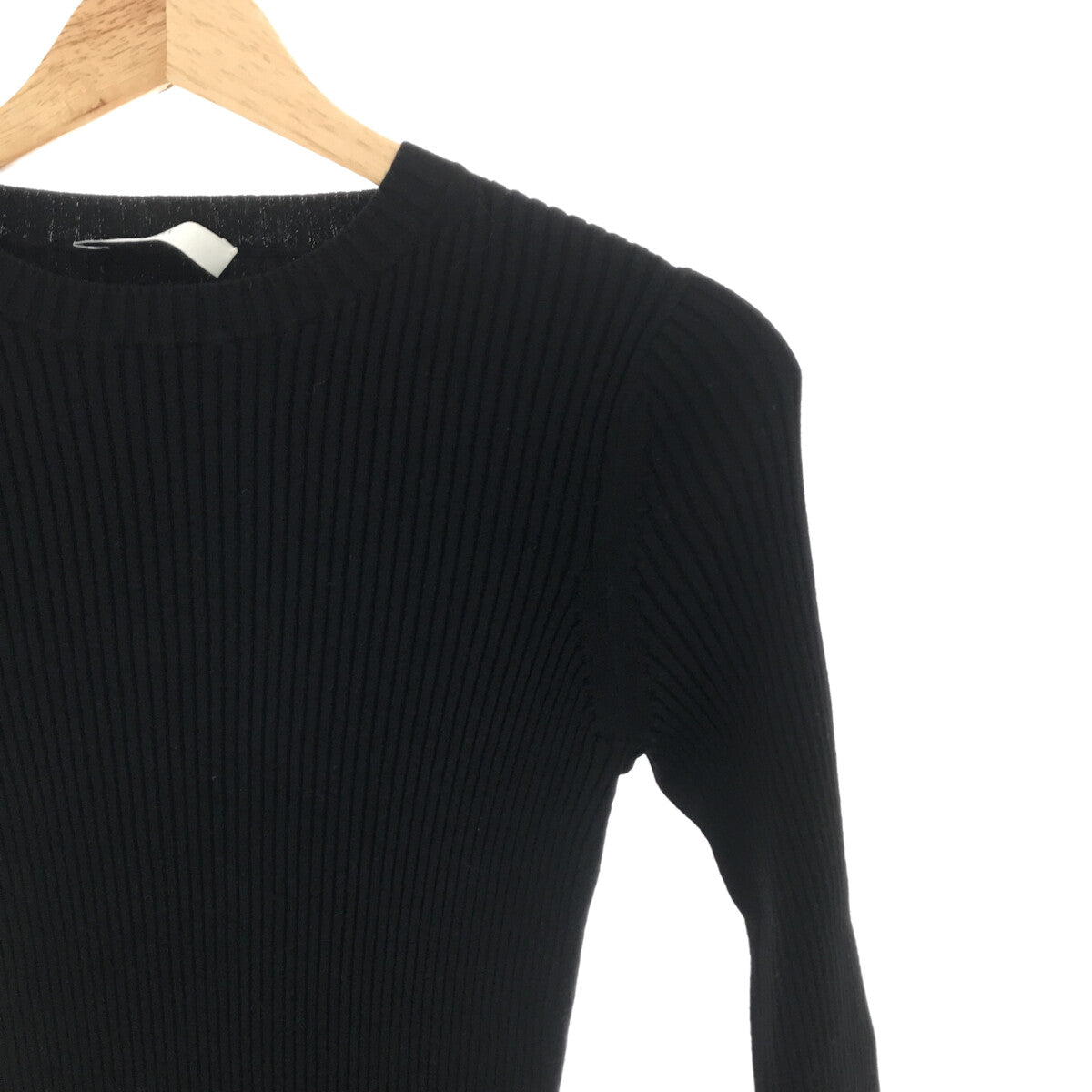 【新品】  ASTRAET / アストラット | 14G クルーネック リブニットワンピース | F | ブラック | レディース