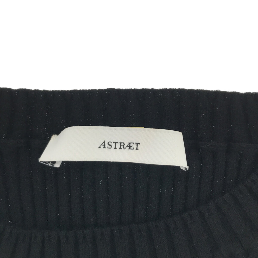 【新品】  ASTRAET / アストラット | 14G クルーネック リブニットワンピース | F | ブラック | レディース