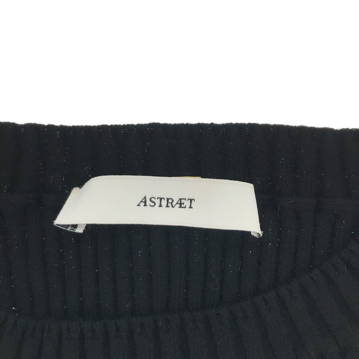 【新品】  ASTRAET / アストラット | 14G クルーネック リブニットワンピース | F | ブラック | レディース