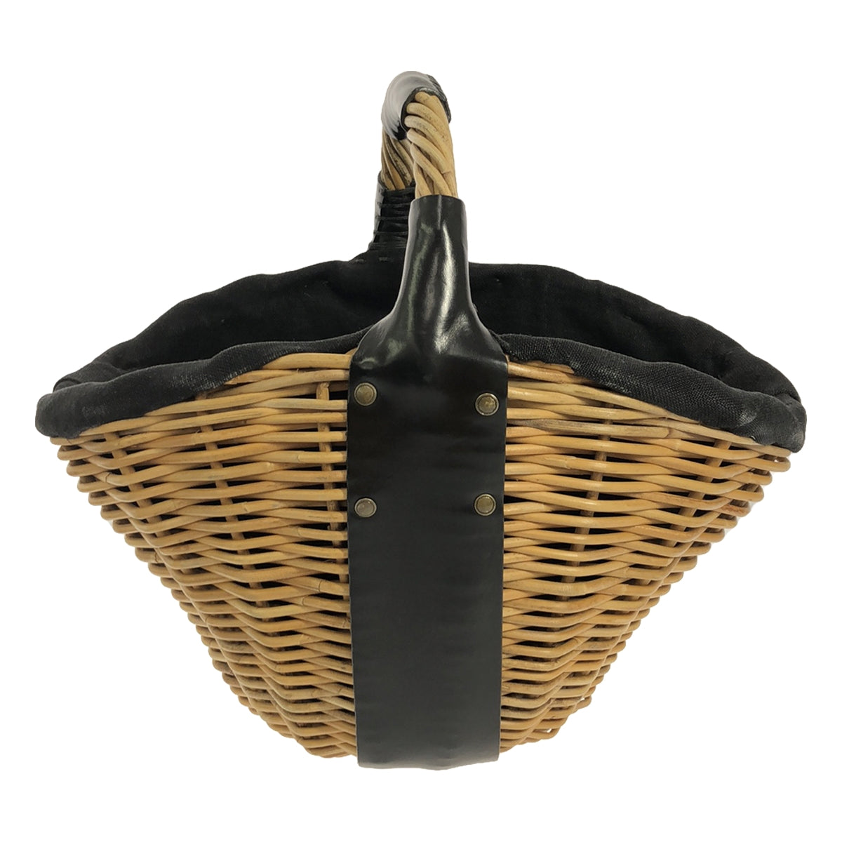 ebagos / Ebagos | Leather-trimmed one-handled oil shoulder basket / hand basket bag |