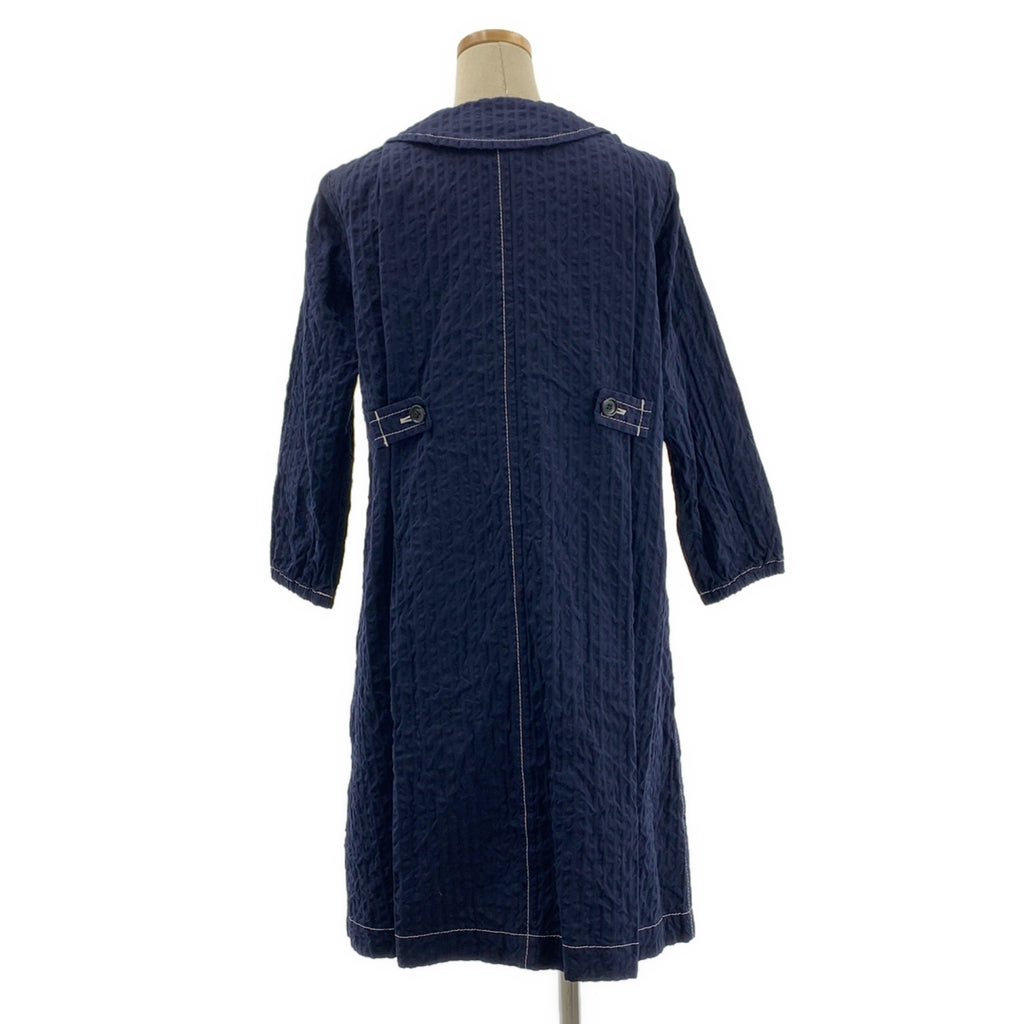 tricot COMME des GARCONS / トリココムデギャルソン | 2011SS | 製品洗い加工 ステッチ ラウンドカラー コート | S | レディース