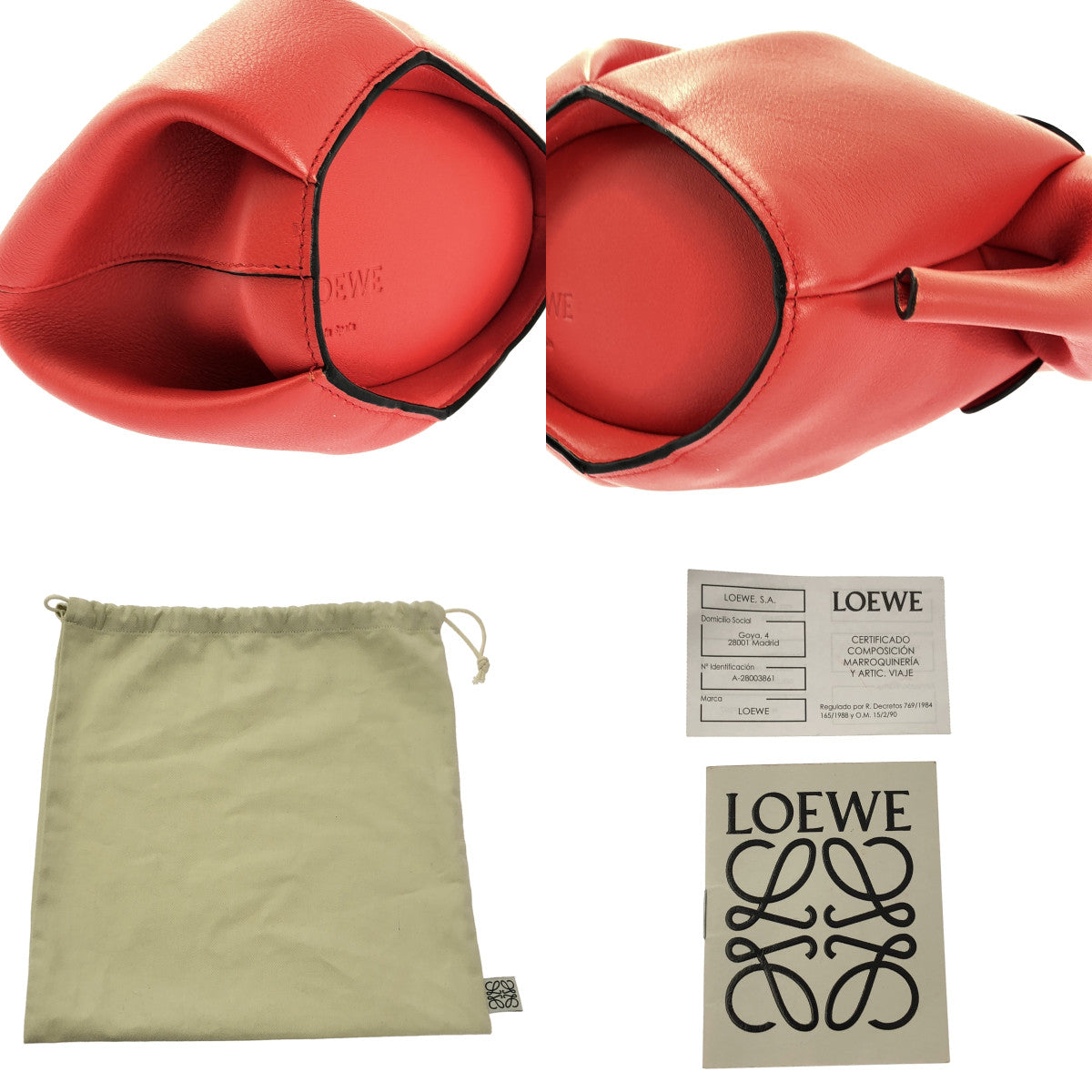 【미품】 LOEWE / 로에베 | 코끼리 가죽 미니 숄더백 | 레드 | 여성