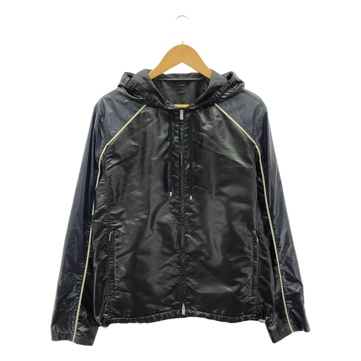 【美品】  HERMES / エルメス | ナイロン ジップ ジャケット | 46 | ブラック / ネイビー | メンズ