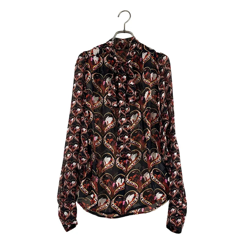 MARCOBOLOGNA / マルコボローニャ | シルク クリスタルハートプリント ボウタイシャツ |