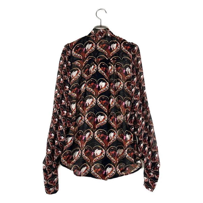 MARCOBOLOGNA / マルコボローニャ | シルク クリスタルハートプリント ボウタイシャツ |