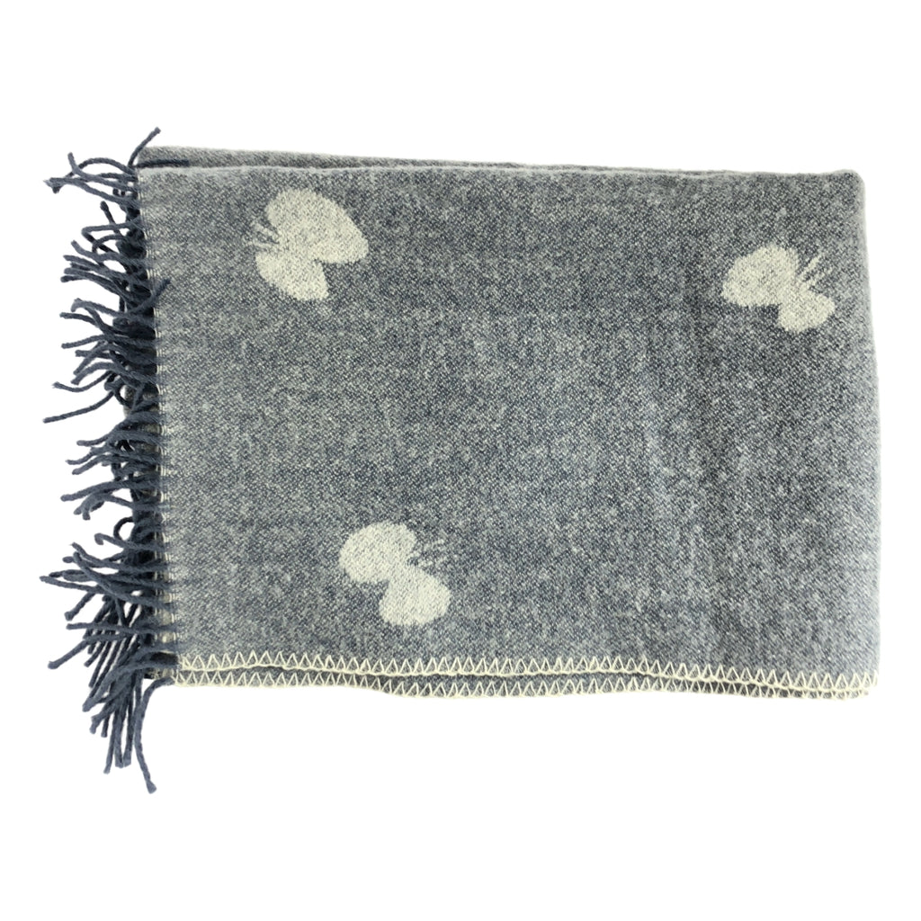 mina perhonen / ミナペルホネン | × KLIPPAN / クリッパン メリノウール フリンジ 大判 ストール マフラー |