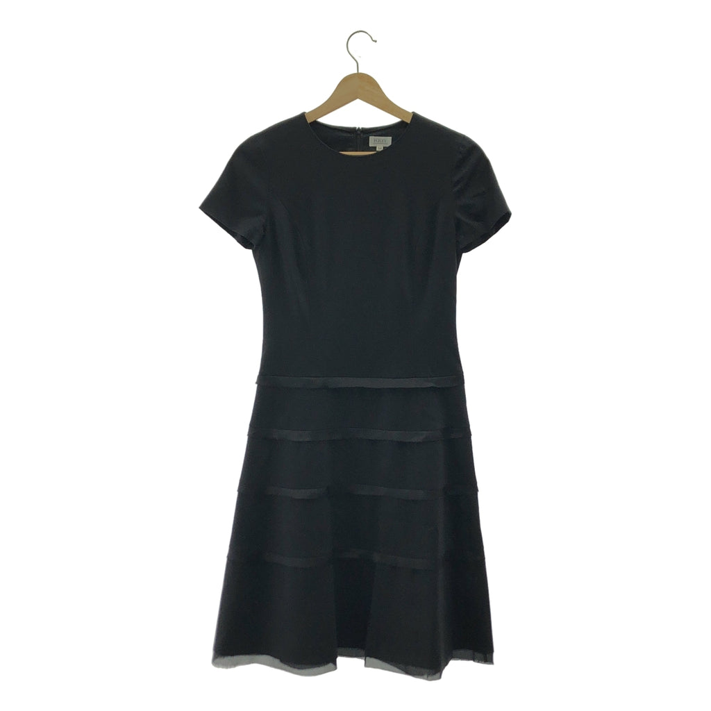 FOXEY BOUTIQUE / フォクシーブティック | ストレッチ ウール 半袖 ワンピース | 38 | ブラック | レディース