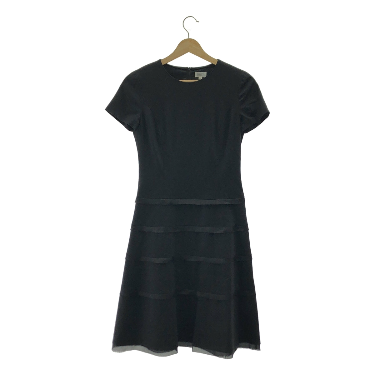 FOXEY BOUTIQUE / フォクシーブティック | ストレッチ ウール 半袖 ワンピース | 38 | ブラック | レディース