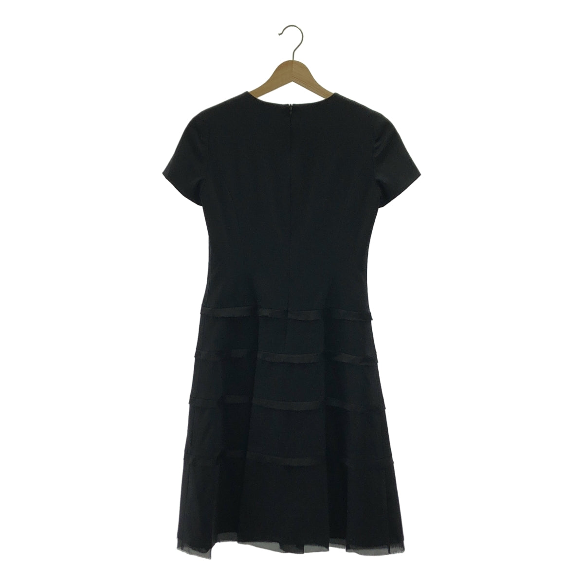 FOXEY BOUTIQUE / フォクシーブティック | ストレッチ ウール 半袖 ワンピース | 38 | ブラック | レディース