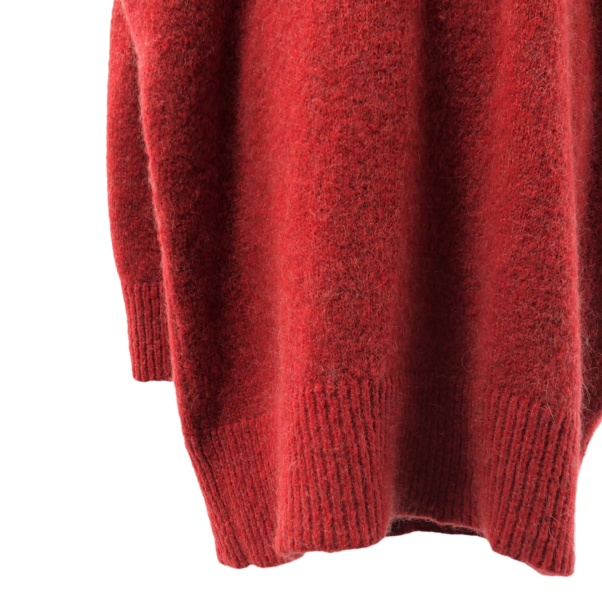 【美品】  MM6 Maison Margiela / エムエムシックスメゾンマルジェラ | 2017AW | ウール モヘヤ ステッチワーク オーバー ニット セーター | XS | レッド | レディース