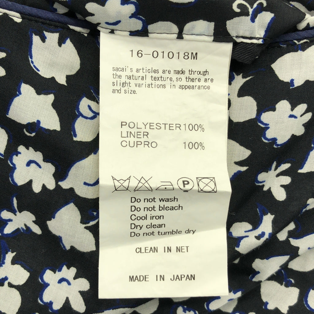 sacai / サカイ | 総柄 バックウエストゴム タック スラックス パンツ / 総裏地 | 1 | メンズ