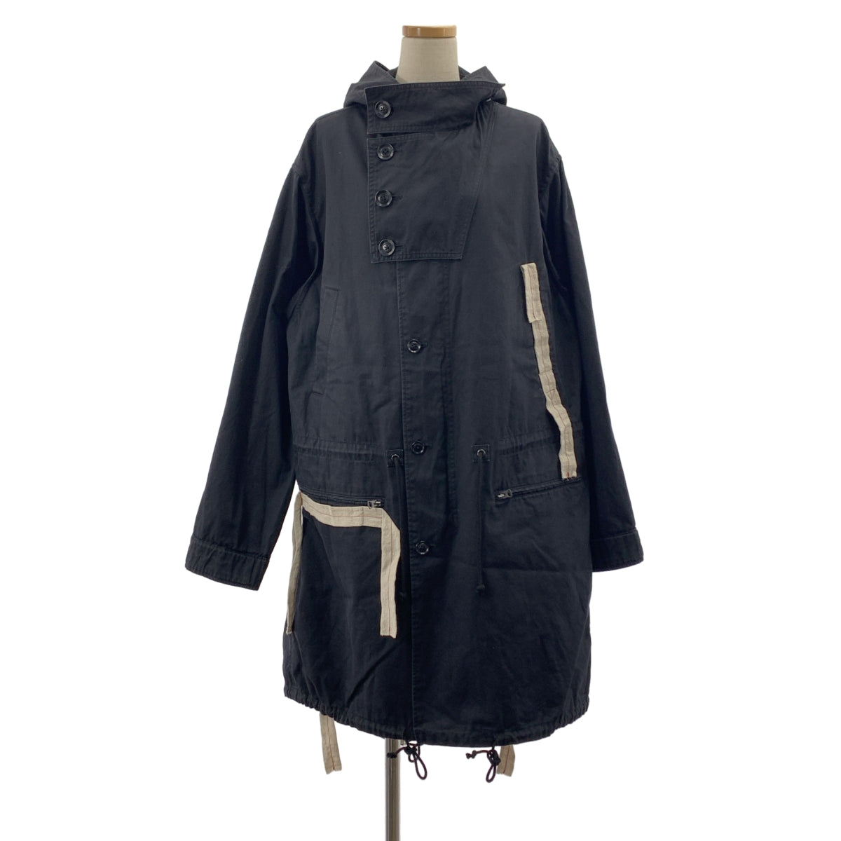 Y's BANG ON! / ワイズバングオン | テープデティール モッズ フーデッド シャツコート / ユニセックス | 3 | メンズ