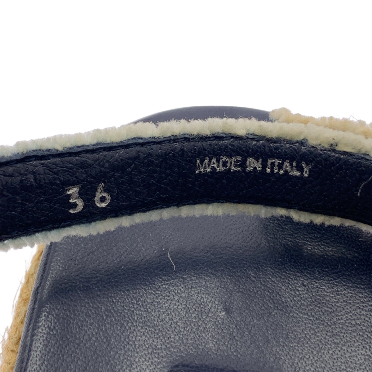 miu miu / ミュウミュウ | デニム クロス ストラップ ウェッジソール サンダル | 36 | インディゴ/ベージュ | レディース