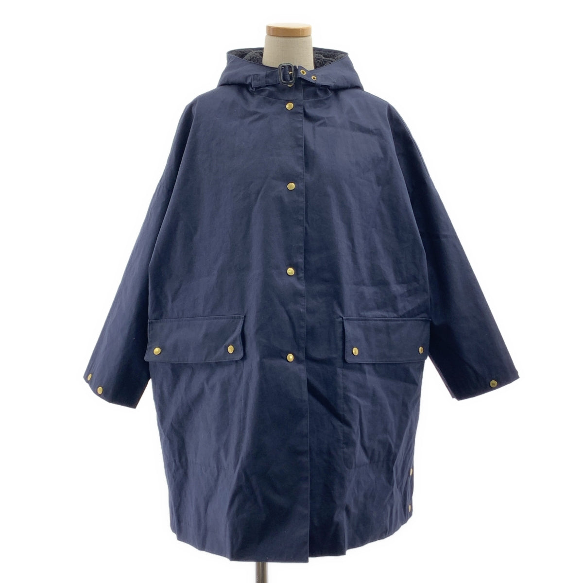 [狀況極佳] 傳統風衣 | Storm Seal Dudley 連帽皮草大衣（含可拆卸內襯）| 尺寸 34 | 海軍藍 | 女款
