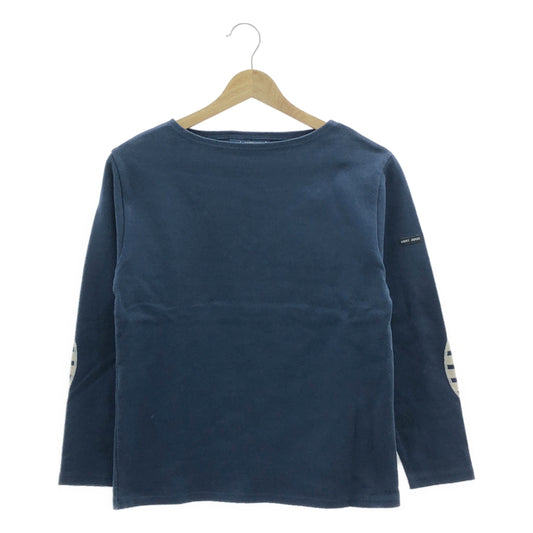 SAINT JAMES / セントジェームス | ウェッソン エルバーパッチ バスクシャツ | XS | ネイビー | レディース