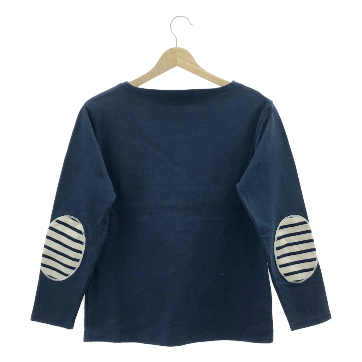 SAINT JAMES / セントジェームス | ウェッソン エルバーパッチ バスクシャツ | XS | ネイビー | レディース