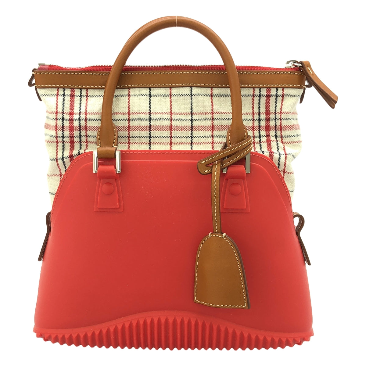 【미품】 Maison Margiela / 메종 마르제라 | 2022SS | 5AC MINI BAG 2WAY 핸드백 | 레드 / 브라운 / 화이트 | 여성