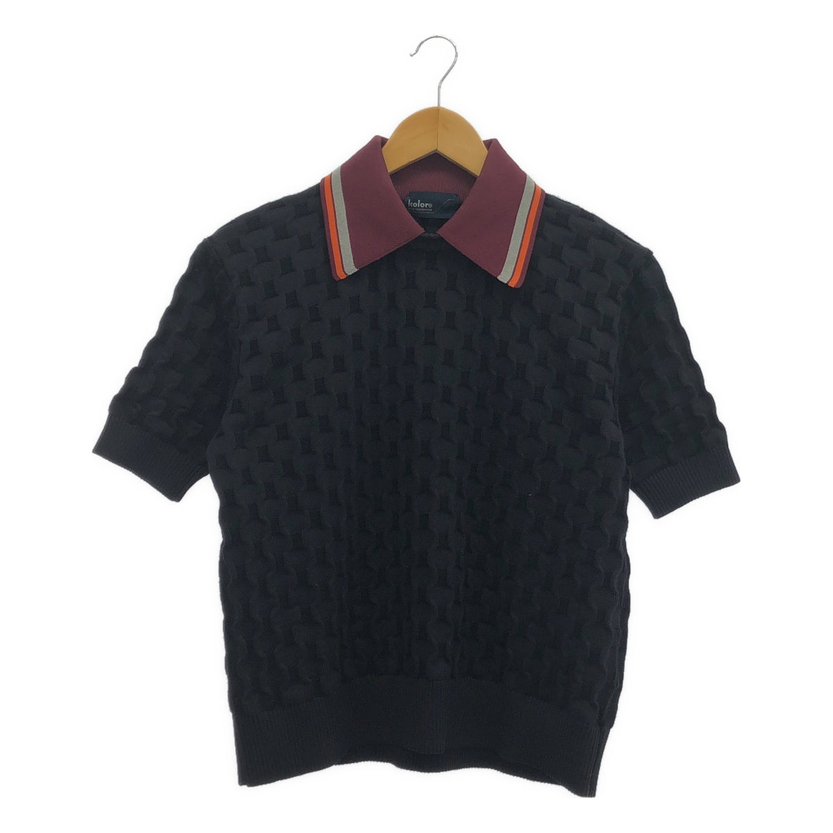 kolor / 컬러 | 양각 체크 니트 폴로 셔츠 | 3 |