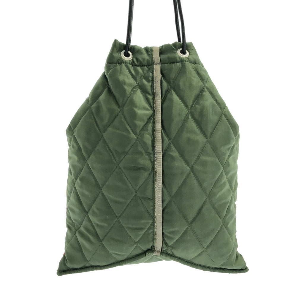 KEITA MARUYAMA / 케이타 마루야마 | 다른 소재 전환 퀼팅 드로우 스트링 토트 백 / 총 안감 |