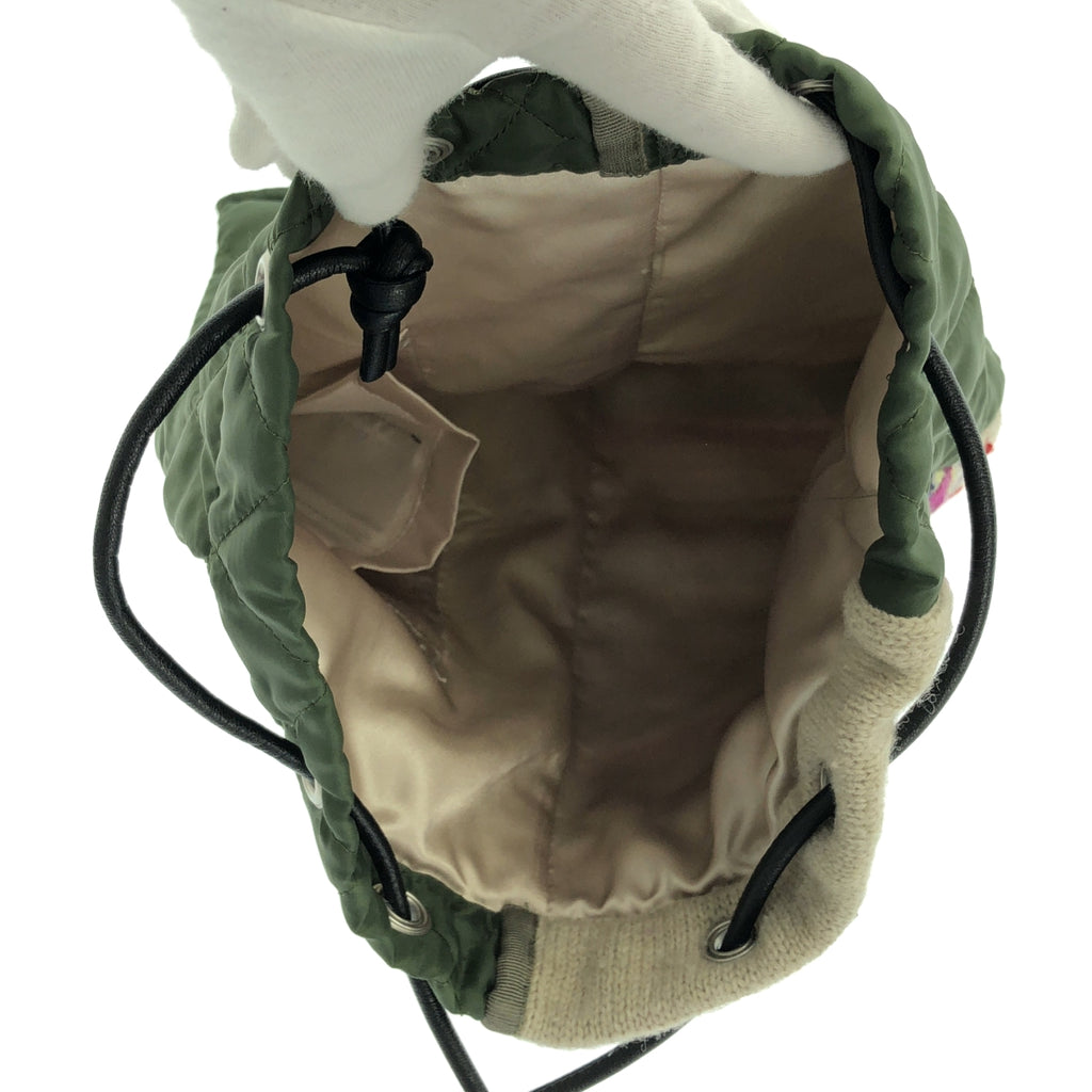 KEITA MARUYAMA / 케이타 마루야마 | 다른 소재 전환 퀼팅 드로우 스트링 토트 백 / 총 안감 |