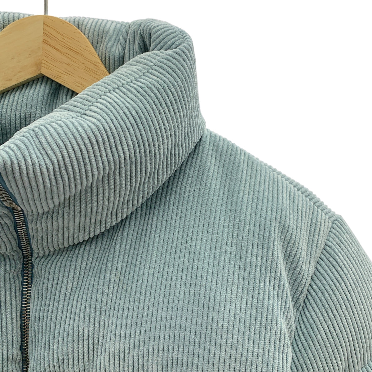 【成色極佳】MONCLER ANTRE 燈芯絨短款羽絨外套 | 0碼 | 淺藍色 | 女款