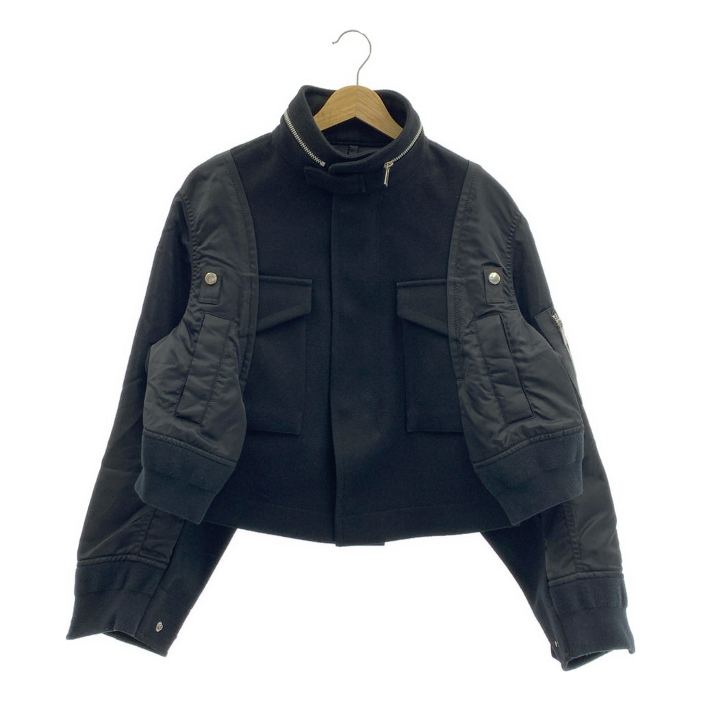 sacai / サカイ | 2024AW | ボクシーウール  ナイロン ブルゾン ジャケット | 1 | レディース