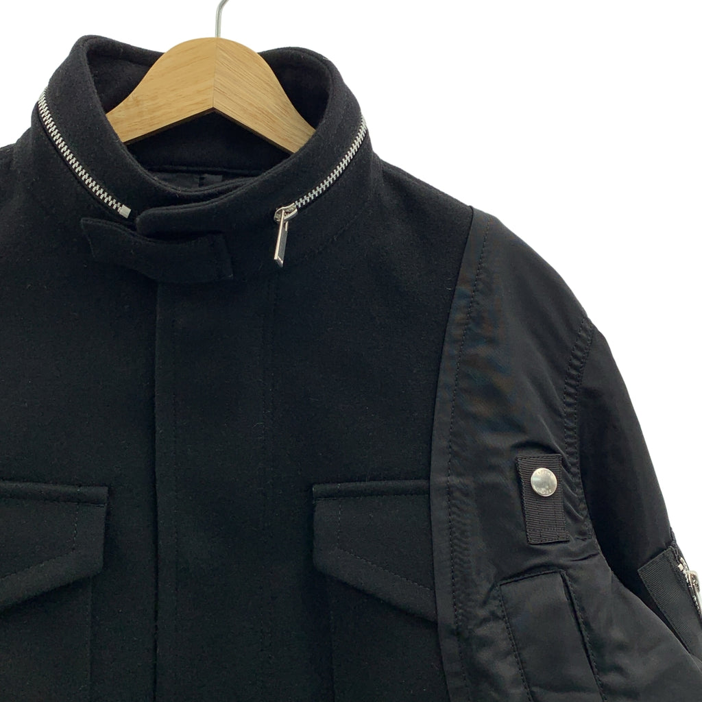 sacai / サカイ | 2024AW | ボクシーウール  ナイロン ブルゾン ジャケット | 1 | レディース