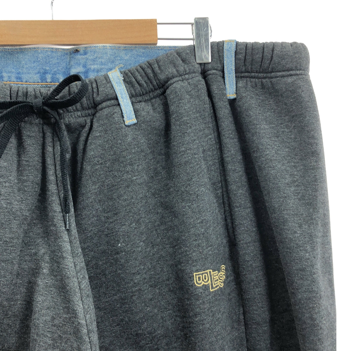 【新品】  BLESS / ブレス | ×LEVI'S リーバイス / over jogging jeans denim jersey スウェット 切替 デニムパンツ | S | インディゴ / ダークグレー | メンズ