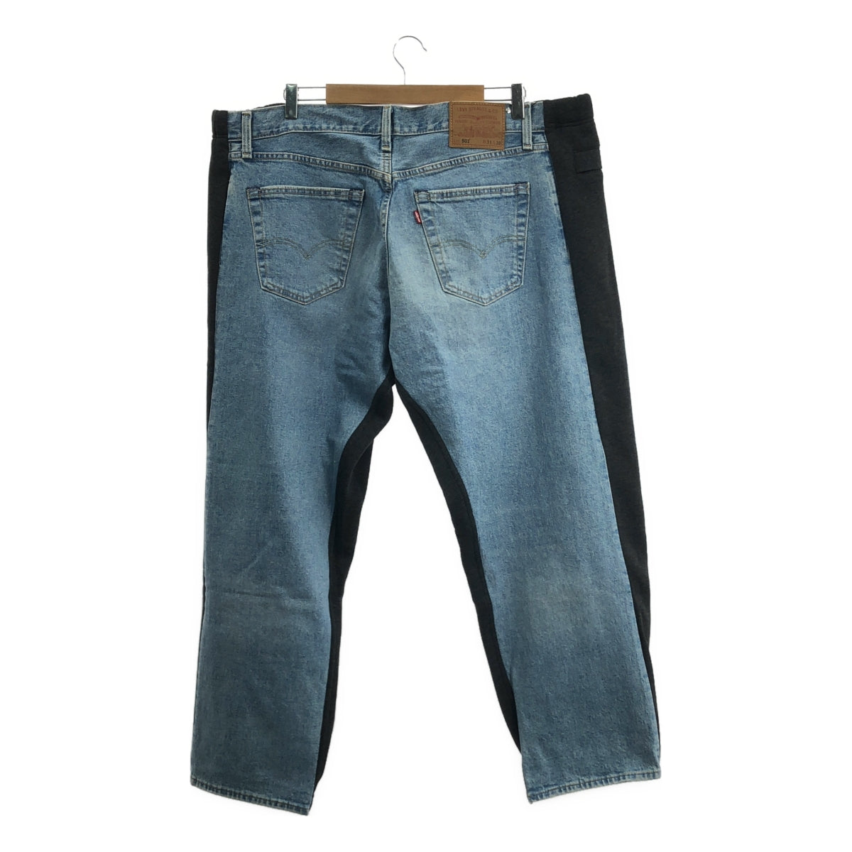 【新品】  BLESS / ブレス | ×LEVI'S リーバイス / over jogging jeans denim jersey スウェット 切替 デニムパンツ | S | インディゴ / ダークグレー | メンズ