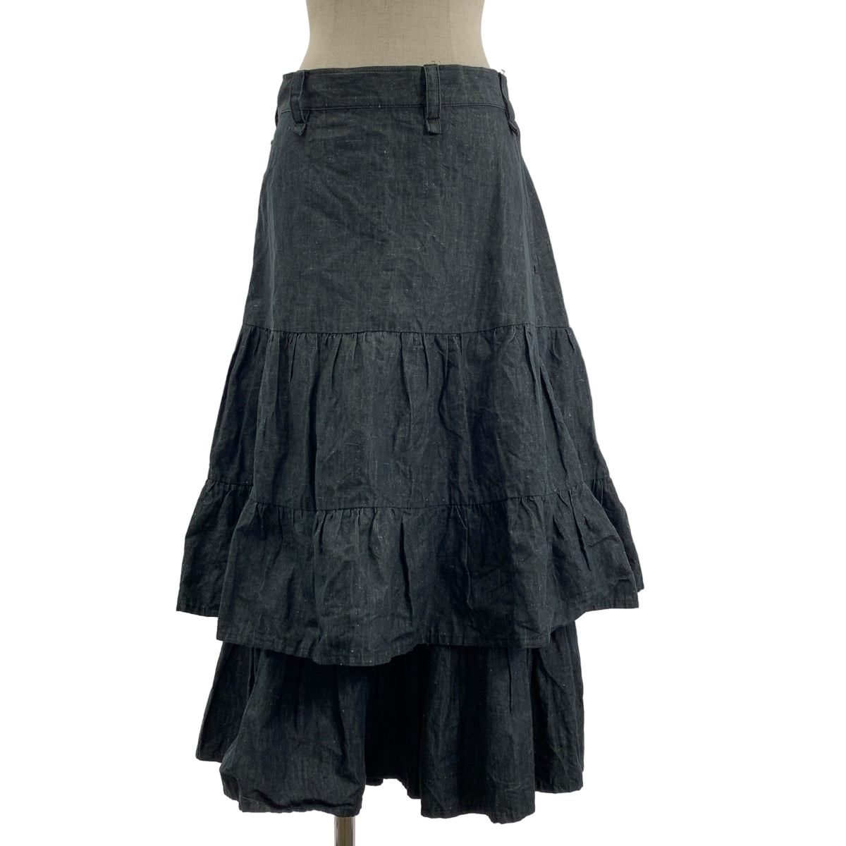 Y's / Y's Yohji Yamamoto | 2006春夏 | 棉麻側拉鍊褶皺蓬蓬長裙 | 2碼 | 女裝