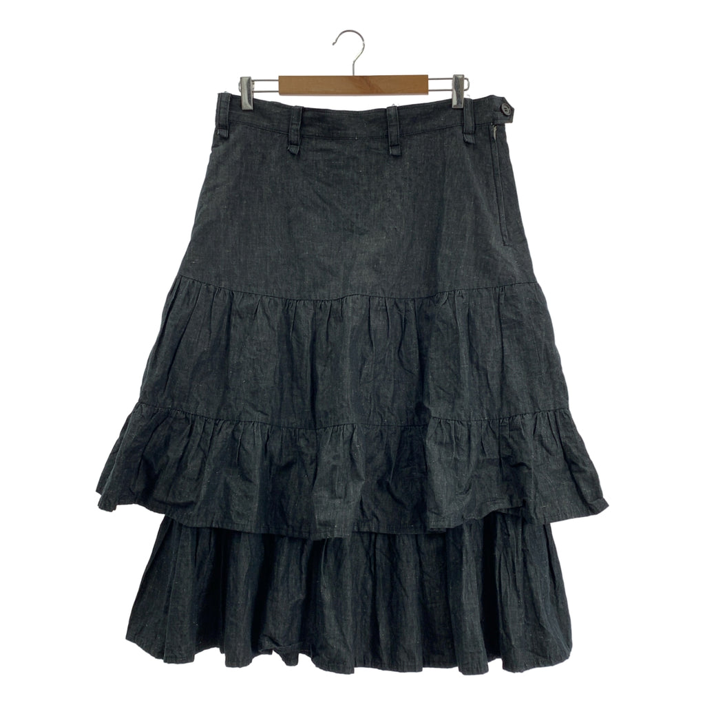 Y's / Y's Yohji Yamamoto | 2006春夏 | 棉麻側拉鍊褶皺蓬蓬長裙 | 2碼 | 女裝