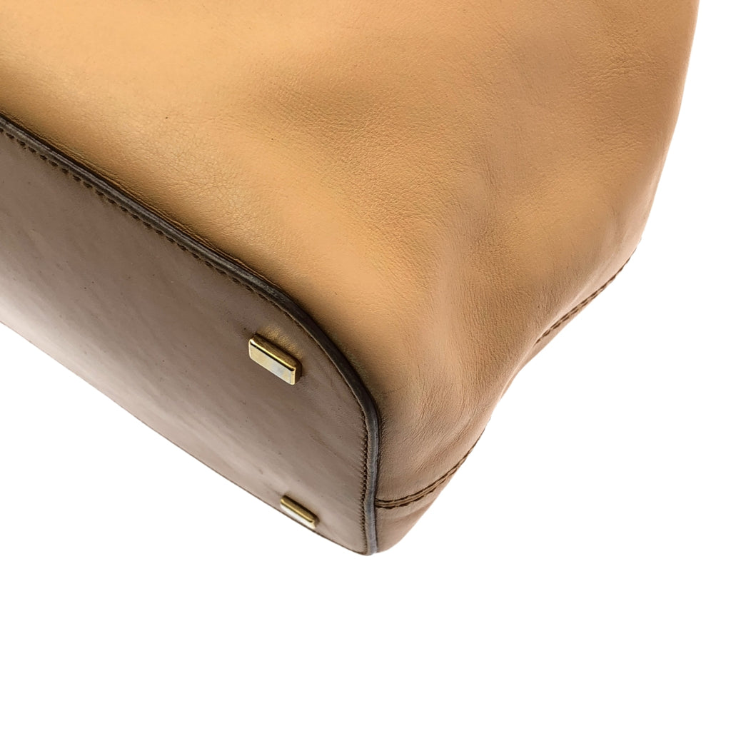CELINE / セリーヌ | ウッド サークルハンドル レザー トート バッグ | ベージュ | レディース