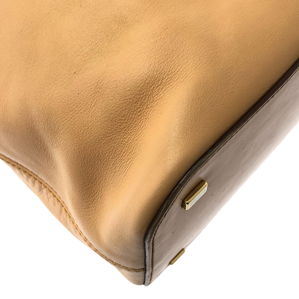 CELINE / セリーヌ | ウッド サークルハンドル レザー トート バッグ | ベージュ | レディース