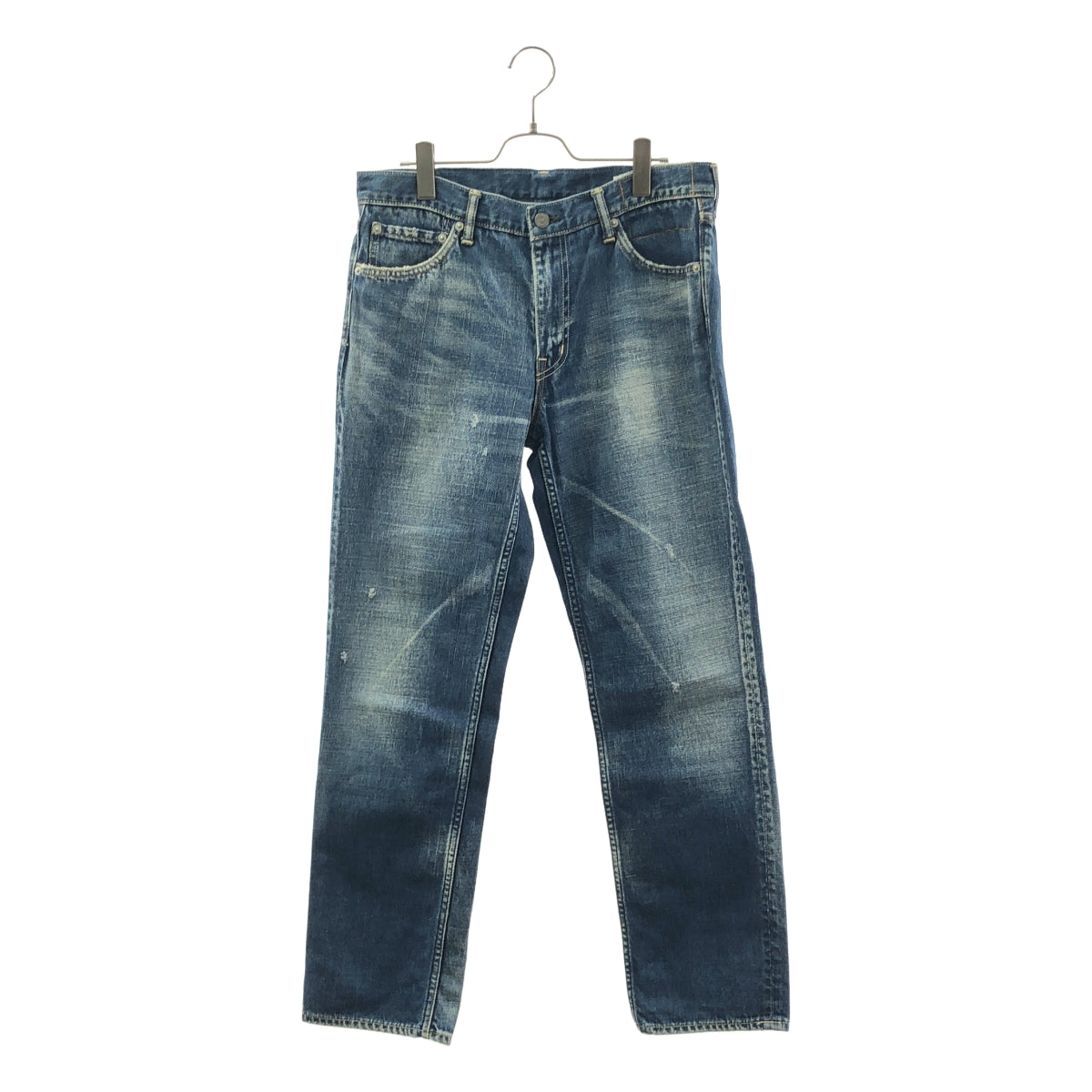 visvim / 비즈빔 | FLUXUS 03D5 SERGE DE NIMES 데미지 가공 스트레이트 데님 팬츠 | W34 L30 |