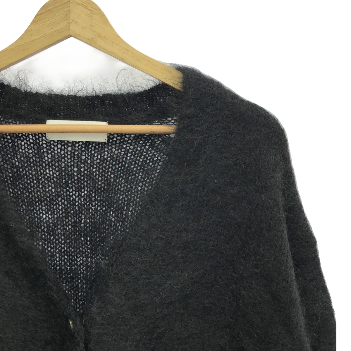 AP STUDIO / エーピーストゥディオ | 2023AW | MOHAIR WOOL V NECK CARDIGAN カーディガン | ブラック | レディース