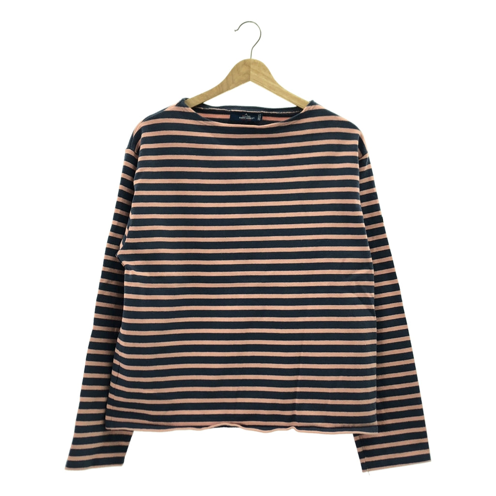 SAINT JAMES / セントジェームス | コットン ボーダー バスクシャツ | L | ネイビー/ピンク | レディース
