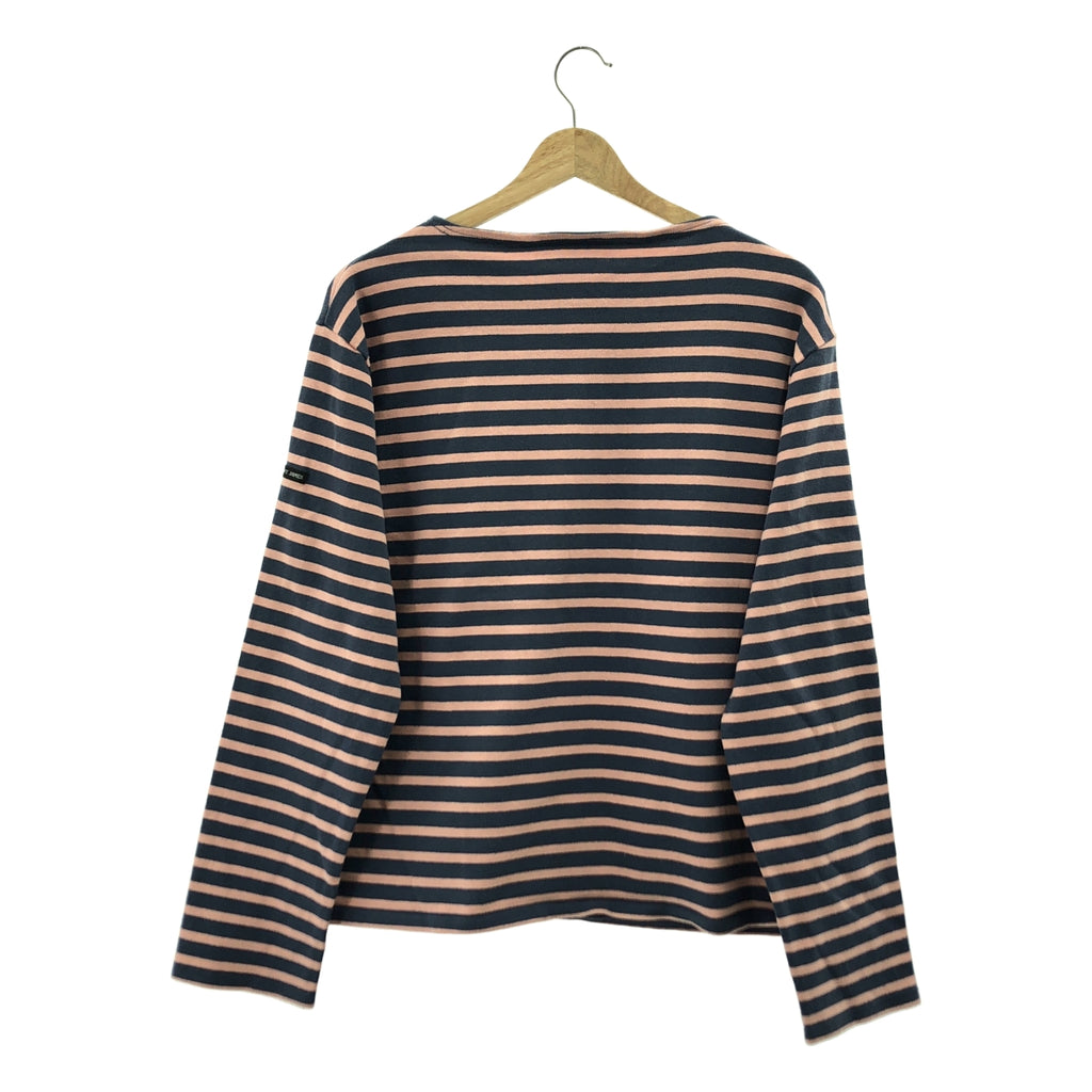 SAINT JAMES / セントジェームス | コットン ボーダー バスクシャツ | L | ネイビー/ピンク | レディース