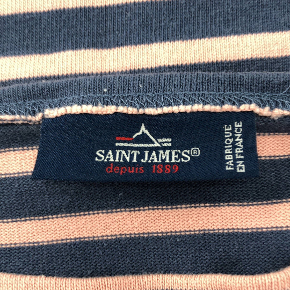 SAINT JAMES / セントジェームス | コットン ボーダー バスクシャツ | L | ネイビー/ピンク | レディース