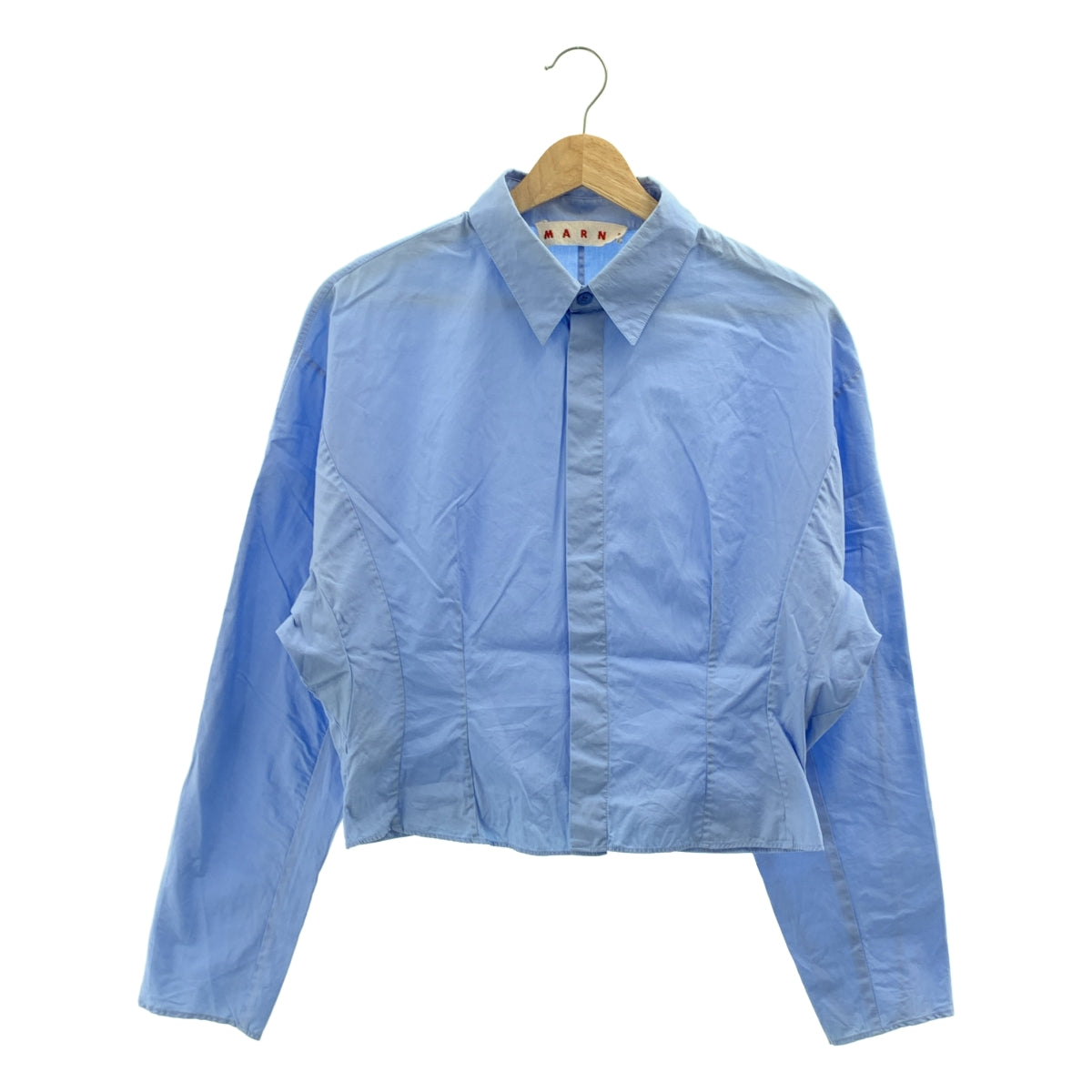 MARNI / マルニ | 2024SS | コットンポプリン フロントタック バックギャザー クロップドシャツ | 42 | レディース