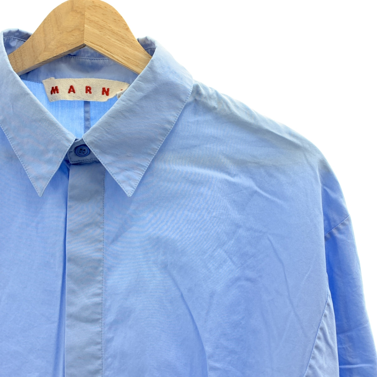 MARNI / マルニ | 2024SS | コットンポプリン フロントタック バックギャザー クロップドシャツ | 42 | レディース