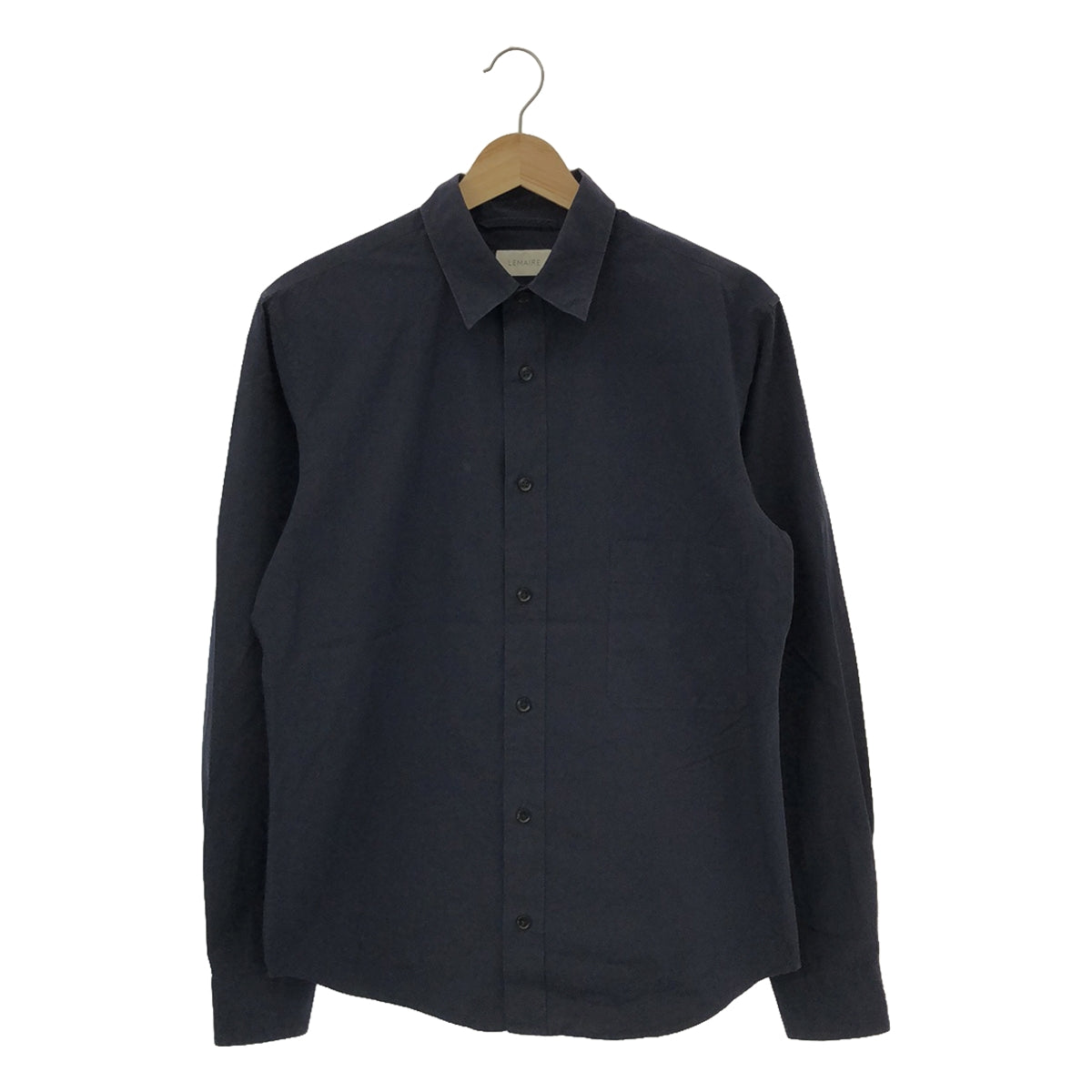 LEMAIRE | Cotton Regular Collar Shirt | 48 | Navy | Men's