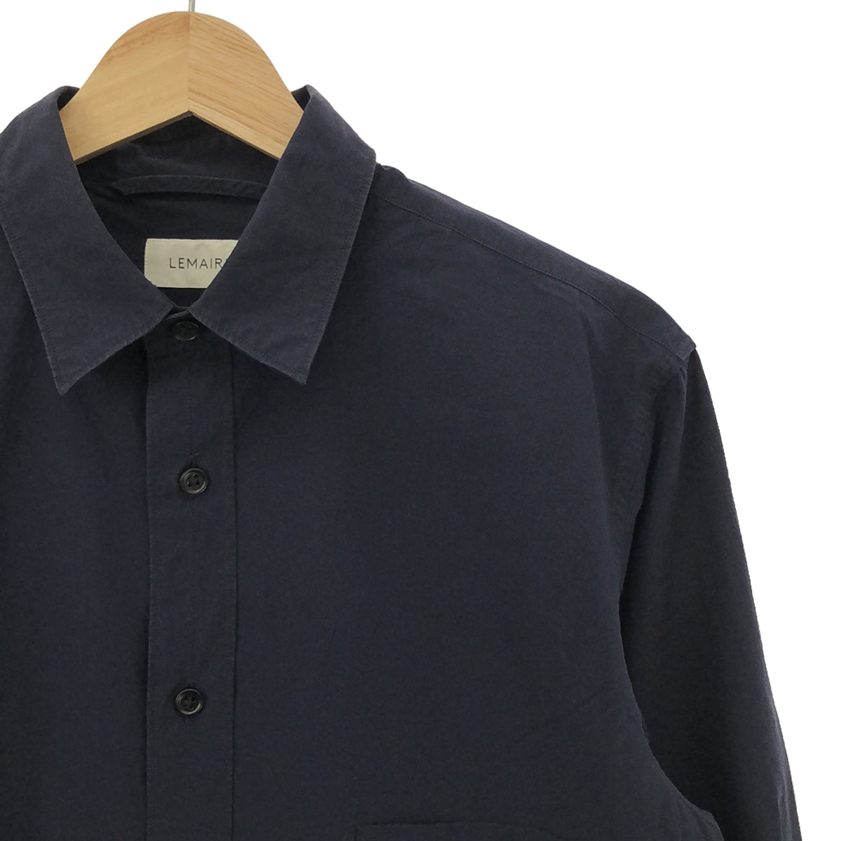 LEMAIRE | Cotton Regular Collar Shirt | 48 | Navy | Men's