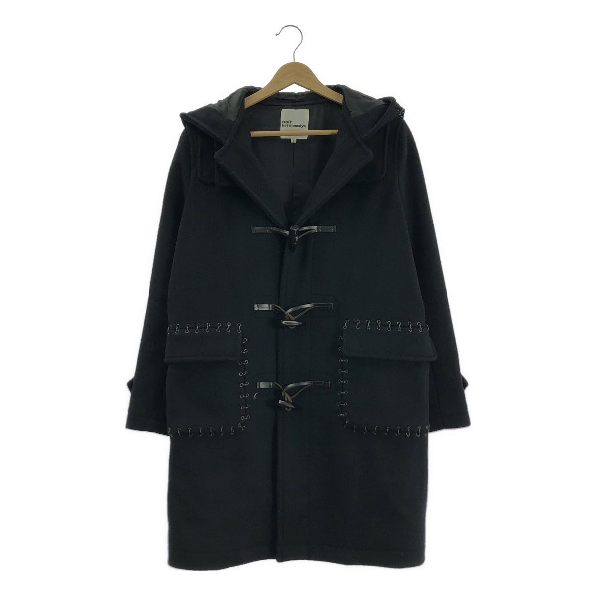 noir kei ninomiya / 느와르 케이니노미야 | 2015AW | 울 장식 더플 코트 후디 / 총 안감 | S | 여성