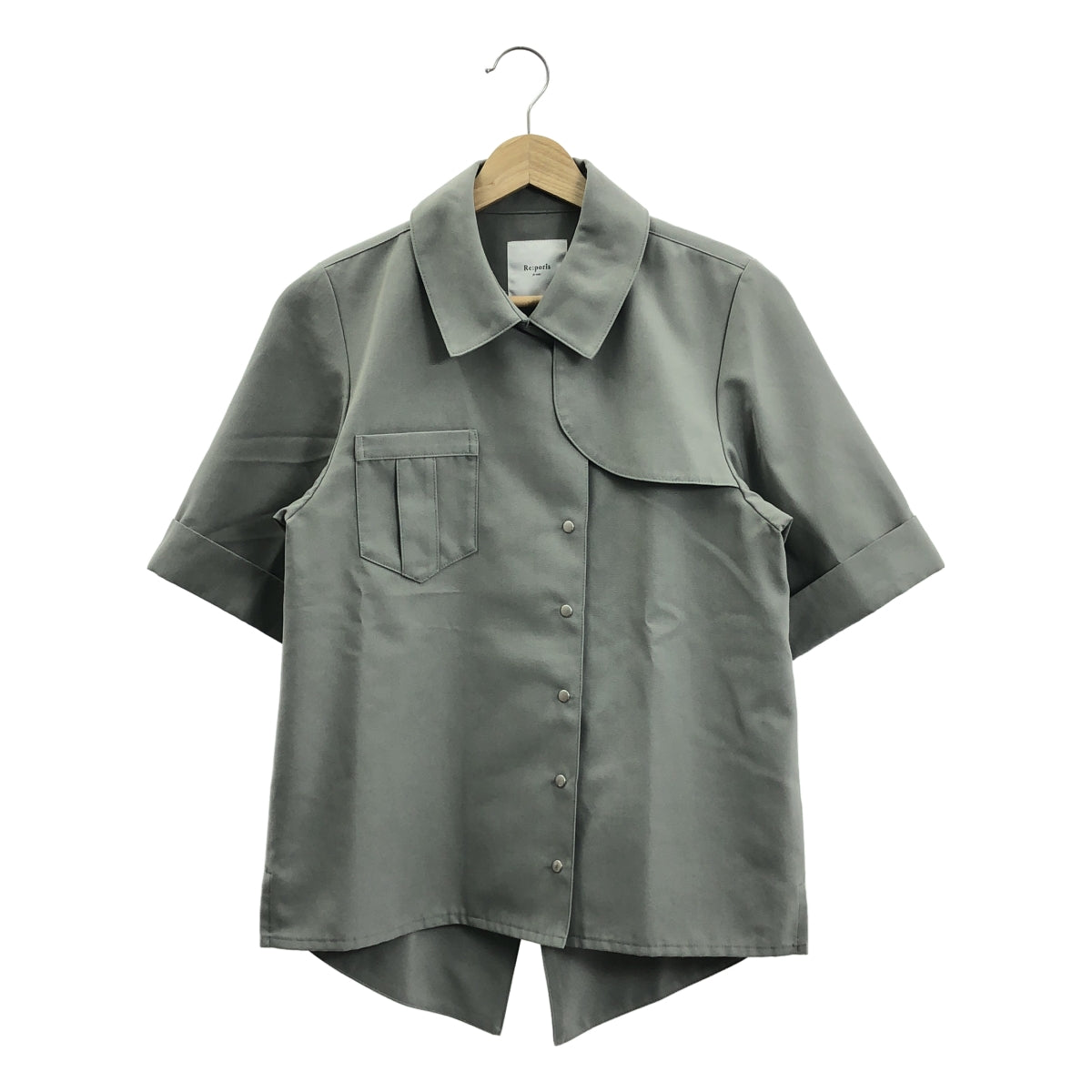 【美品】  Re:poris / レポリス | 2021AW | military evening shirt / ミリタリー シャツ ブラウス | F | グレー | レディース