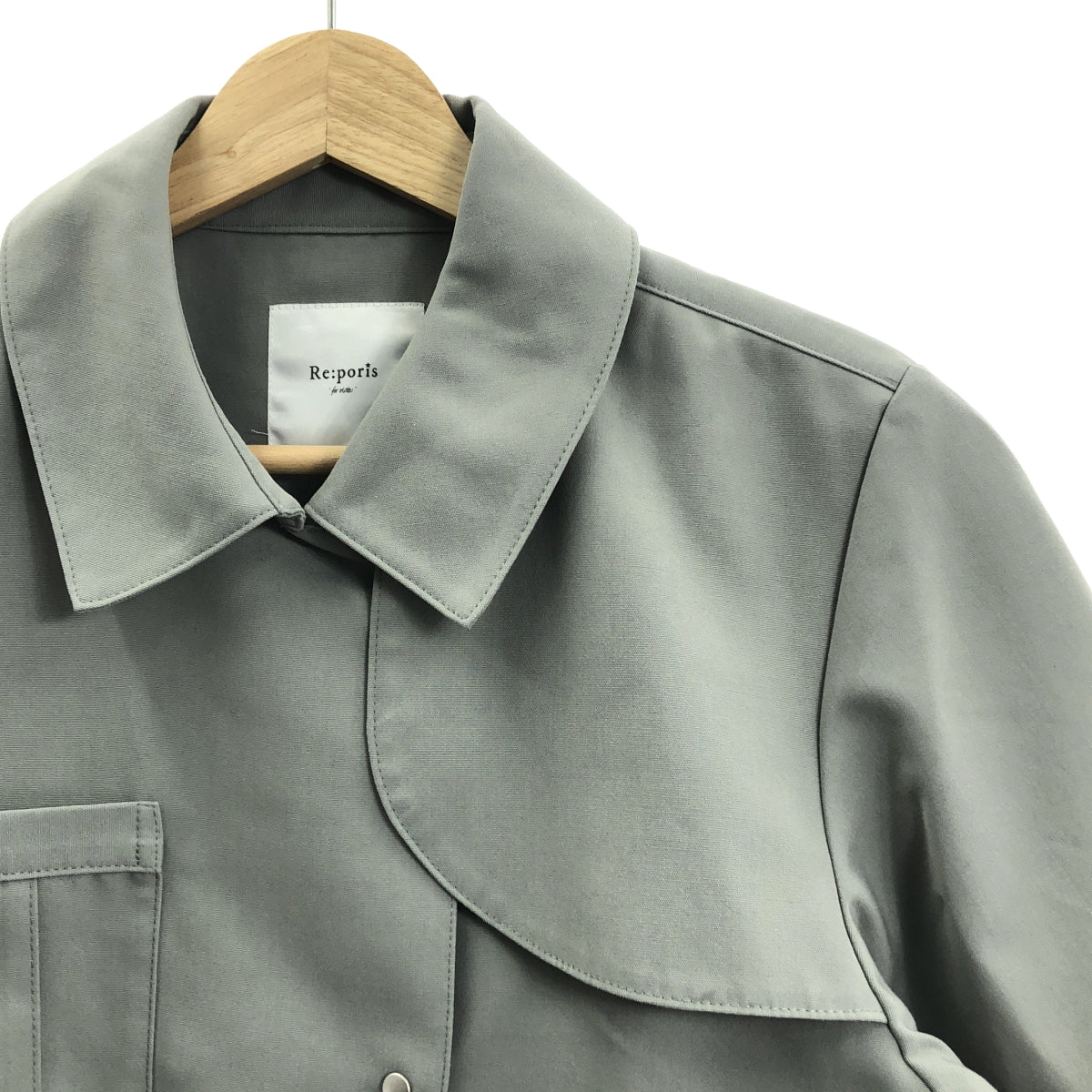 【美品】  Re:poris / レポリス | 2021AW | military evening shirt / ミリタリー シャツ ブラウス | F | グレー | レディース