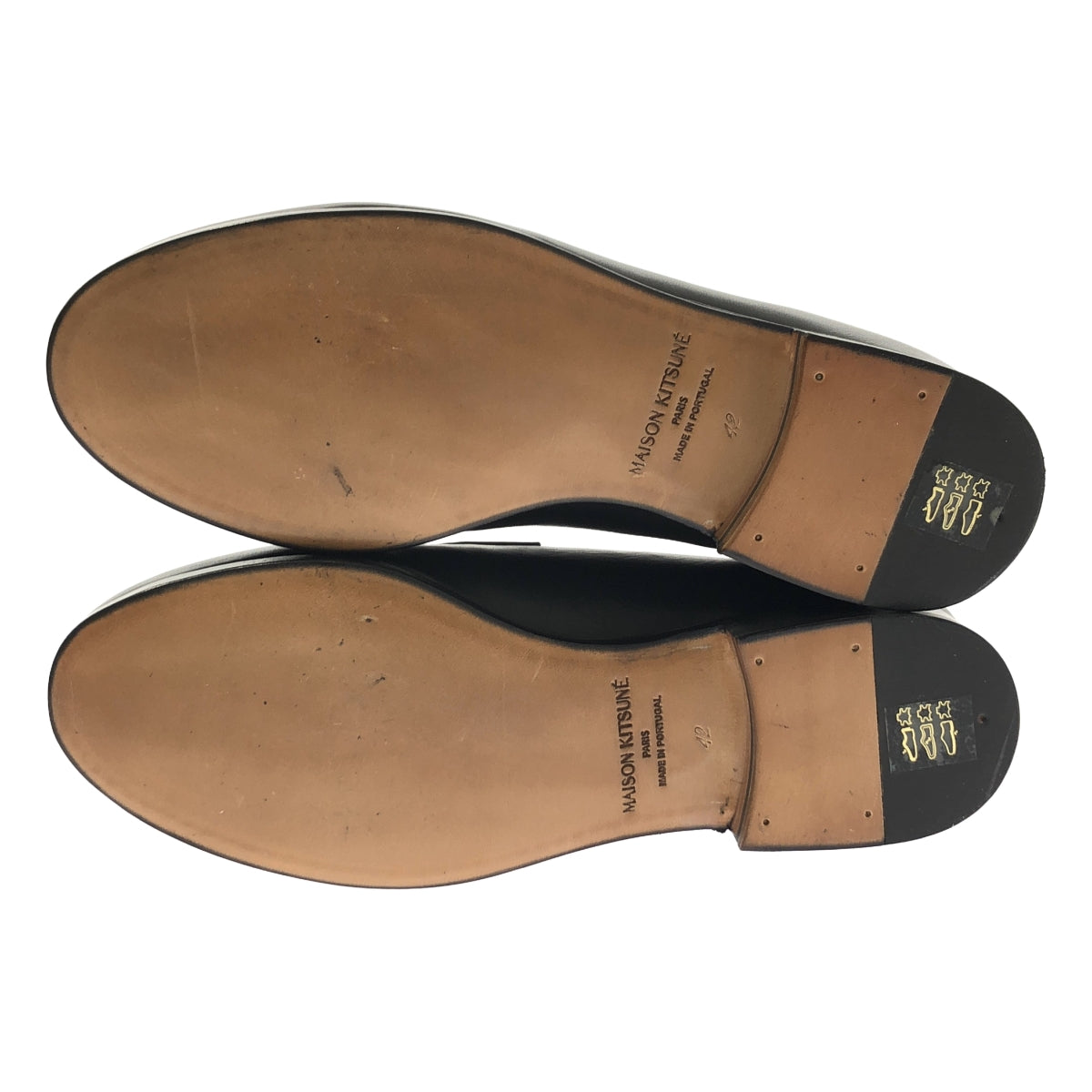 MAISON KITSUNE / メゾンキツネ | レザー スエード切替 バイカラー コインローファー | 42 | メンズ