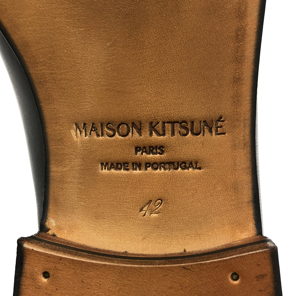 MAISON KITSUNE / メゾンキツネ | レザー スエード切替 バイカラー コインローファー | 42 | メンズ