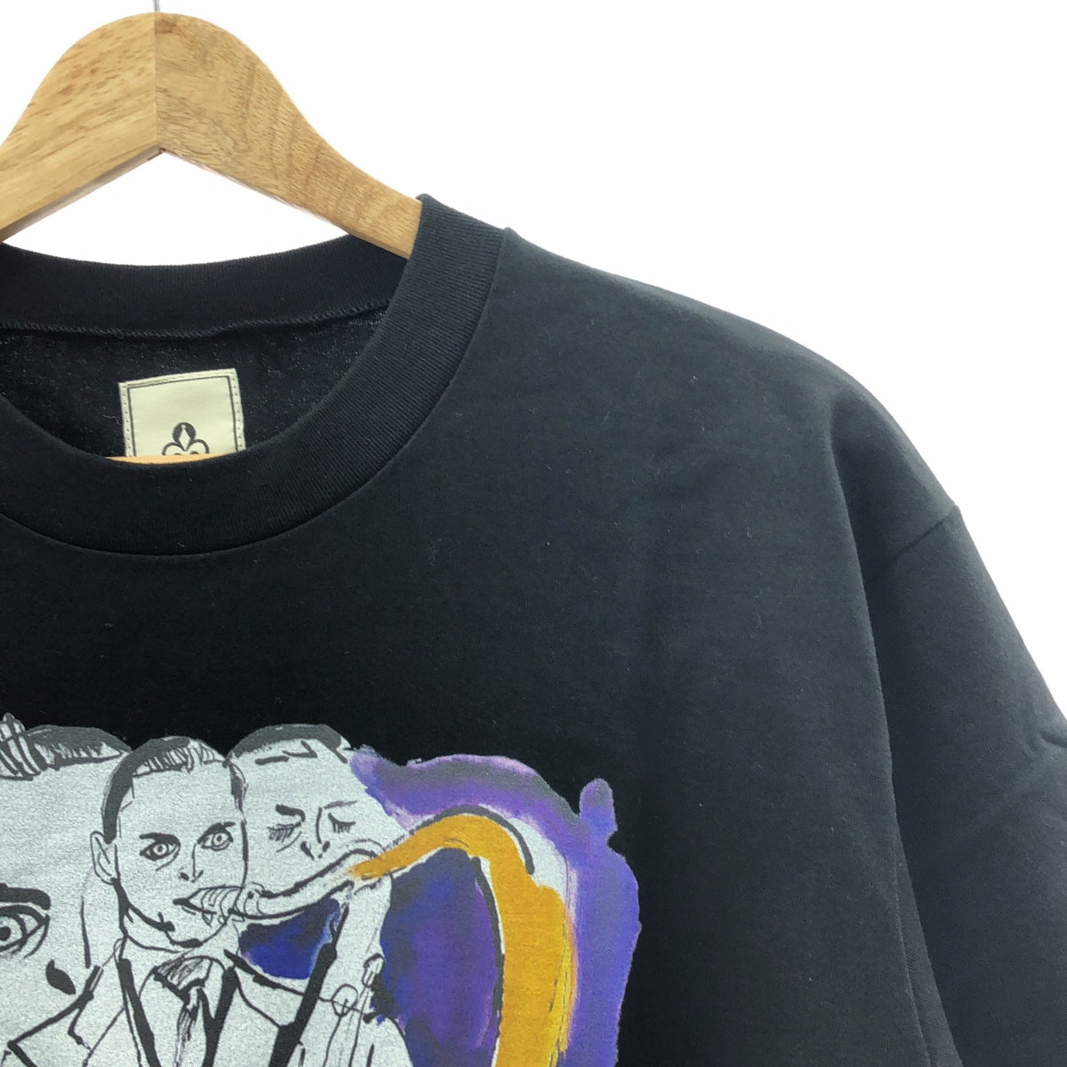 【美品】  mando / マンド | BLUE LIGHTS / コットンプリントクルーネックS/Sカットソー Tシャツ | 3 | ブラック | メンズ