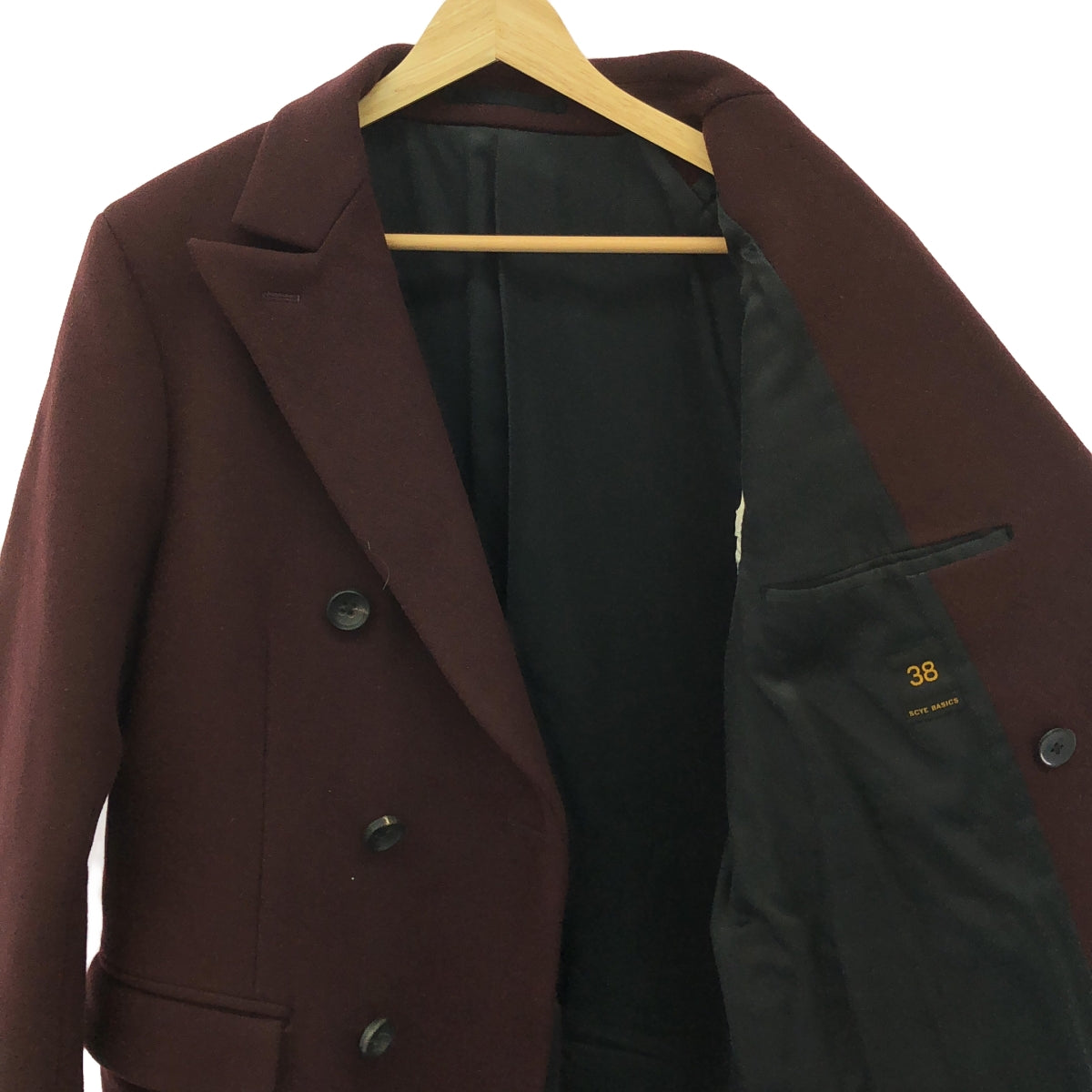 scye basics / Scythe basics | Wool cashmere blend double chester coat | 38 | Burgundy | Men's