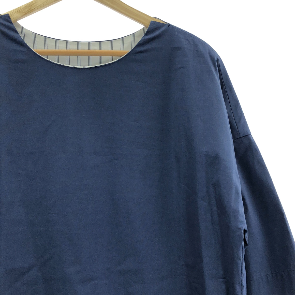 【美品】  PLAIN PEOPLE / プレインピープル | ボリュームスリーブ バックスリット ポケット付き ワンピース | 2 | ネイビー | レディース